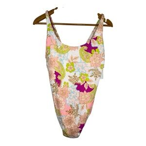 BREAKING WAVES Eco Floral Swimsuit with Vibrant Colors Size 3X NWT